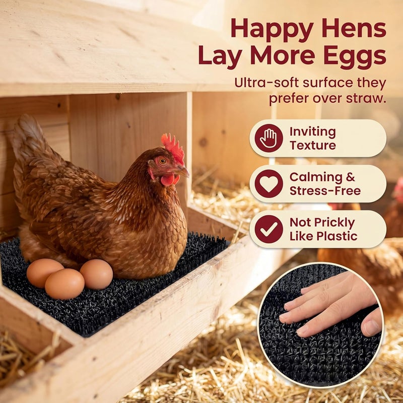 LUMERAM 8X Ultra Soft Washable Chicken Nesting Pads - Premium Food Grade Nesting Box Mats, 100% BPA Free, Durable Washable, Ultra Soft Reusable, Easy to Clean - Image 2